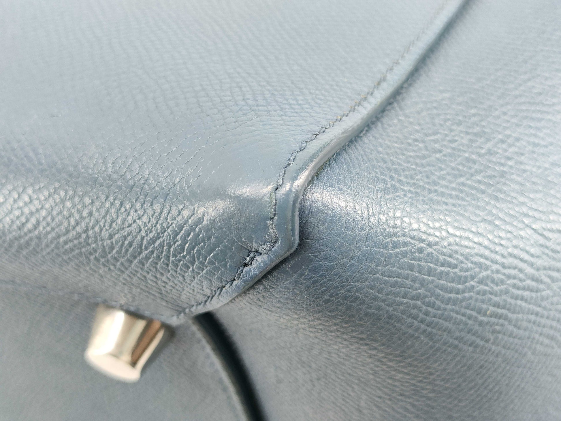 CELINE Mini Belt Bag, Leather, Blue, 2-Way Handbag