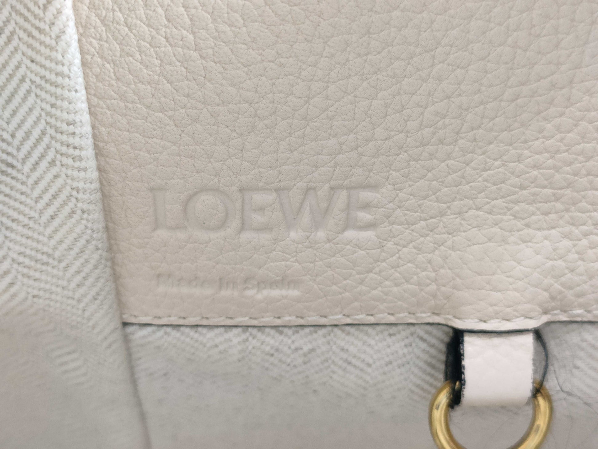 LOEWE Hammock Small Leather 2-Way Handbag in Beige