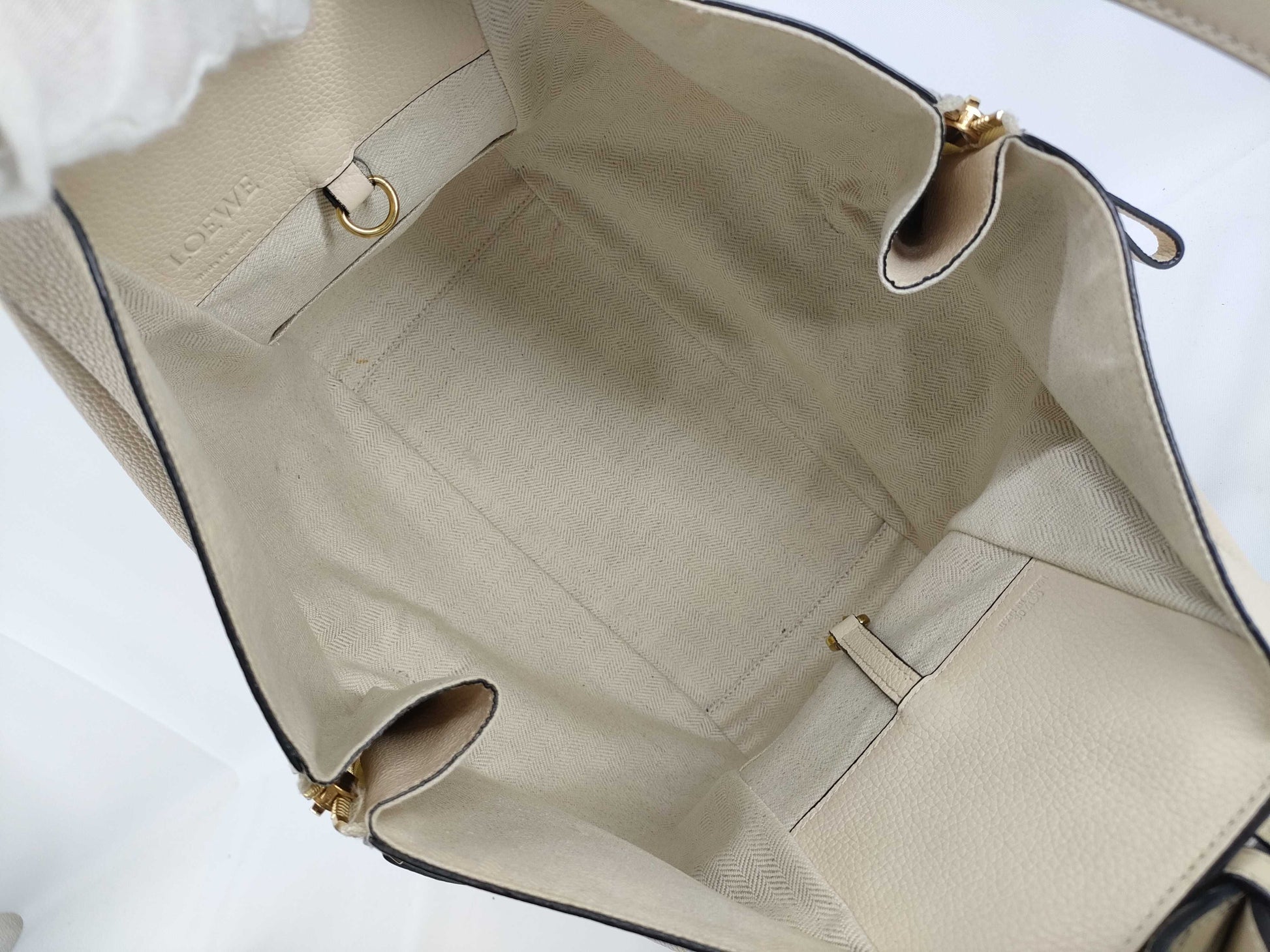 LOEWE Hammock Small Leather 2-Way Handbag in Beige