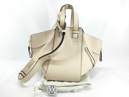 LOEWE Hammock Small Leather 2-Way Handbag in Beige