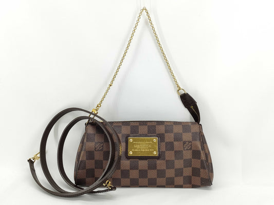 LOUIS VUITTON N55213 Damier Louis Vuitton Damier Eva 2-way Chain Shoulder Bag N55213 AA1110 Handbag