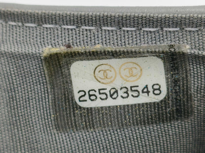 CHANEL Boy Chanel Compact Wallet, Caviar Skin, Gray, Gold Hardware, A84433, 26th Series