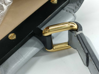 FENDI Peekaboo Regular Leather Blue-Gray 2-Way Handbag