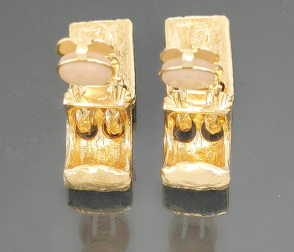Yves Saint Laurent Yves Saint Laurent Gold-Colored Swing Plate Earrings 23.9g