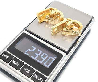 Yves Saint Laurent Yves Saint Laurent Gold-Colored Swing Plate Earrings 23.9g