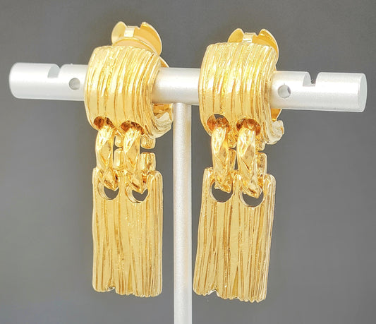 Yves Saint Laurent Yves Saint Laurent Gold-Colored Swing Plate Earrings 23.9g