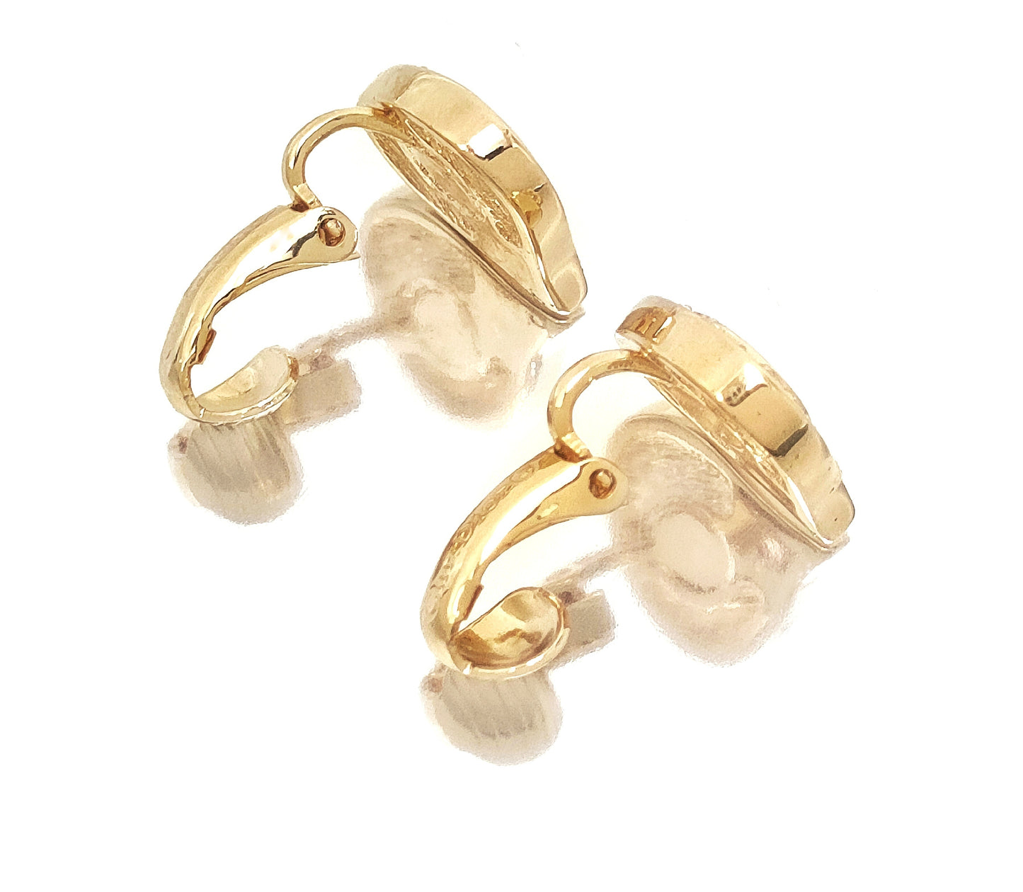 Dior Christian Dior Gold & Black Rhinestone Logo Earrings 4.8g