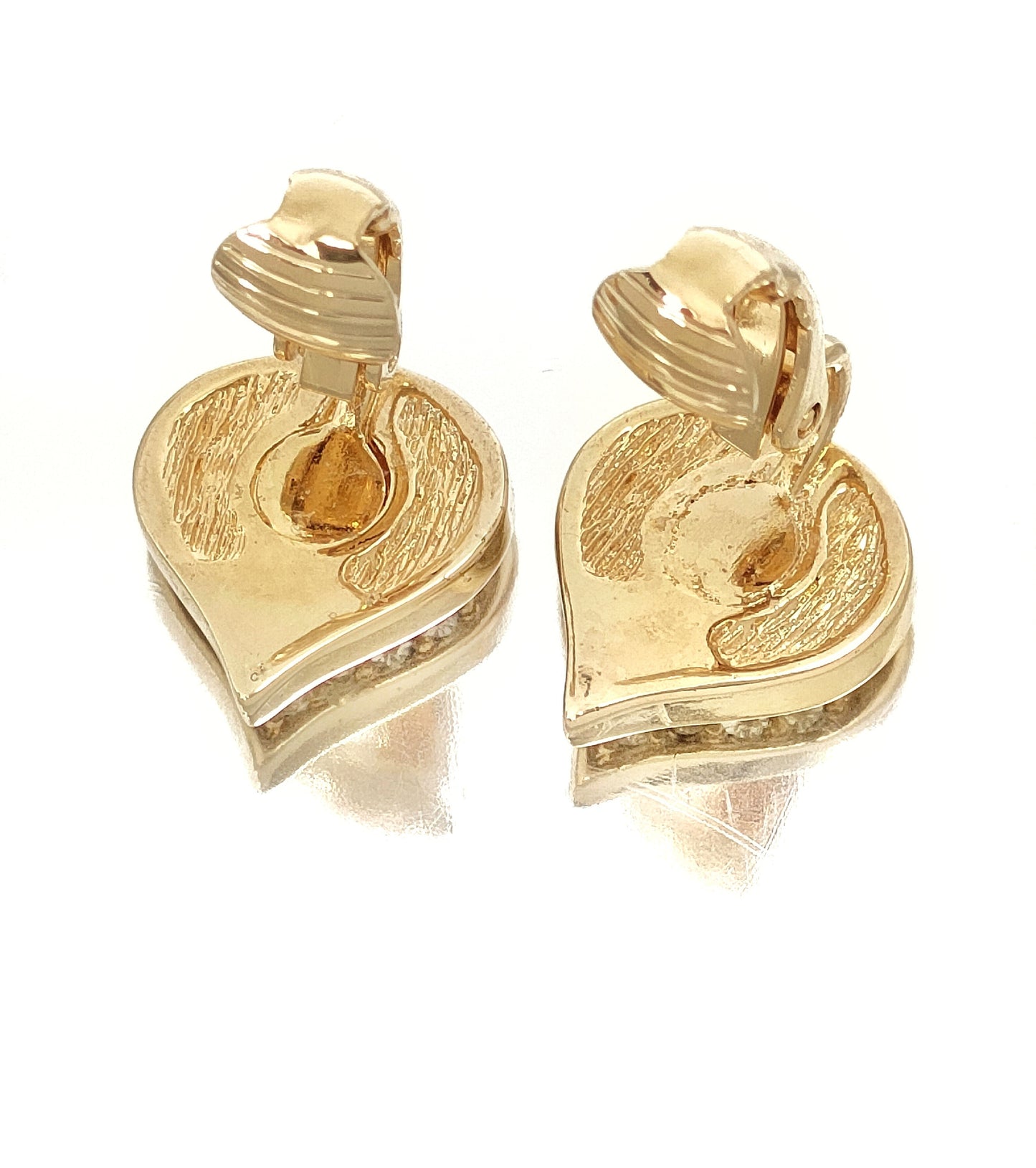 Dior Christian Dior Gold & Black Rhinestone Logo Earrings 4.8g