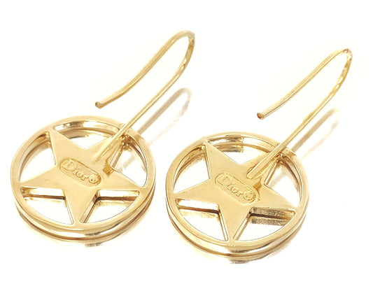 Dior Dior Gold Color Star Design Hook Earrings G Earrings