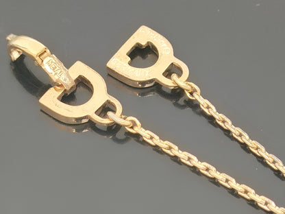 Dior Christian Dior Gold & White Long Necklace with 4-Line Logo Motif, Made in Germany, 14.1g