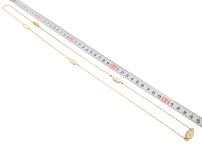 Dior Christian Dior Gold & White Long Necklace with 4-Line Logo Motif, Made in Germany, 14.1g