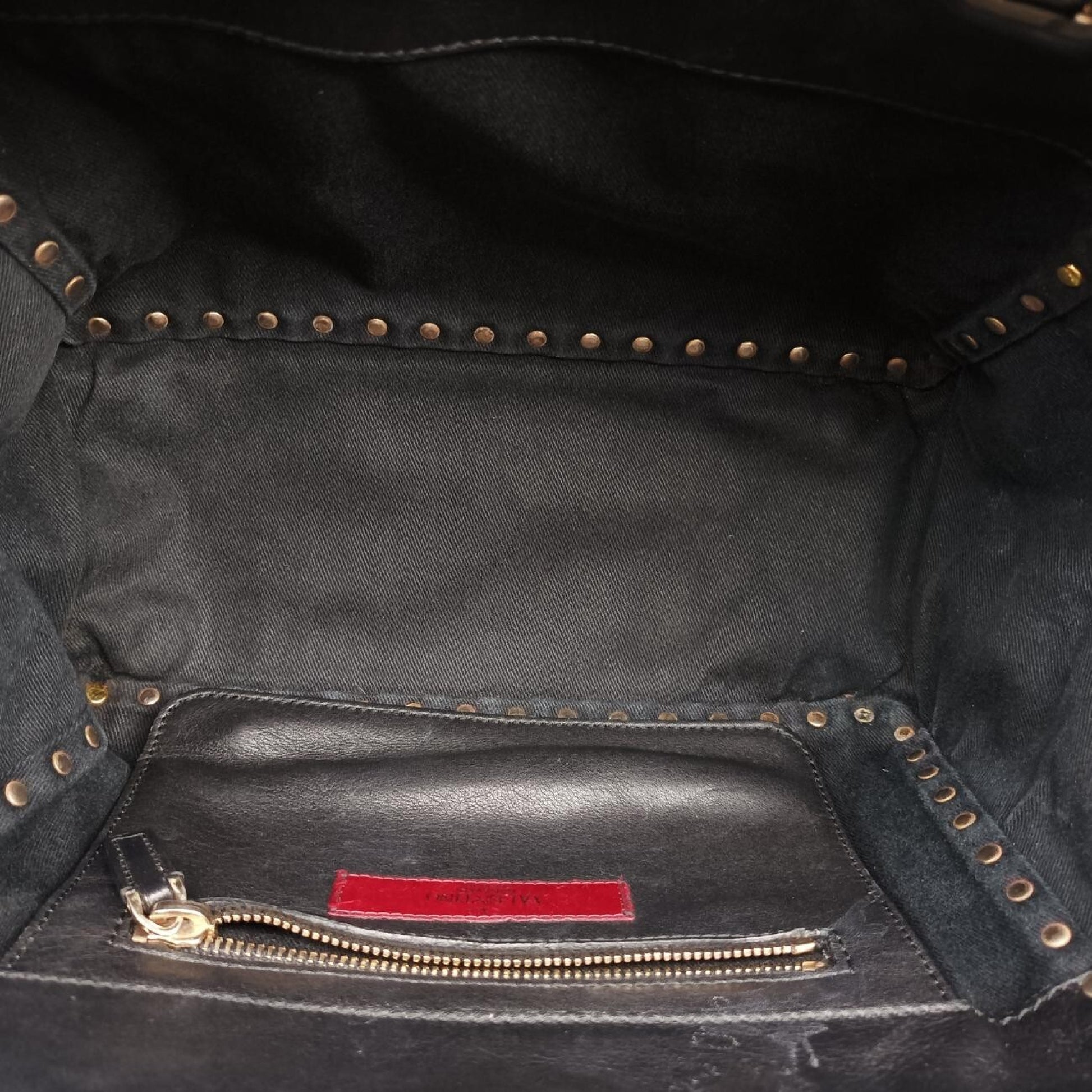 VALENTINO Rockstud Black Leather Shoulder Bag 
