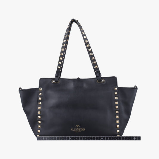 VALENTINO Rockstud Black Leather Shoulder Bag 
