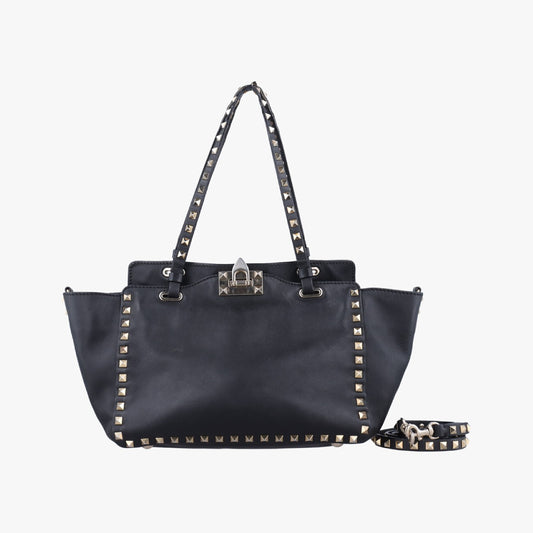 VALENTINO Rockstud Black Leather Shoulder Bag 