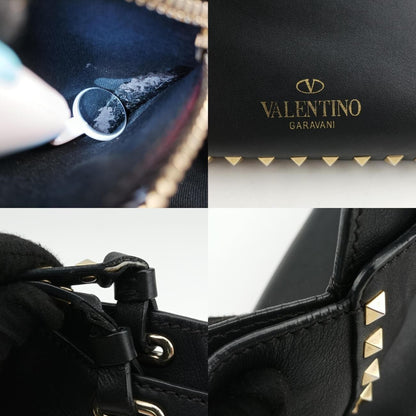 VALENTINO Rockstud Black Leather Shoulder Bag 