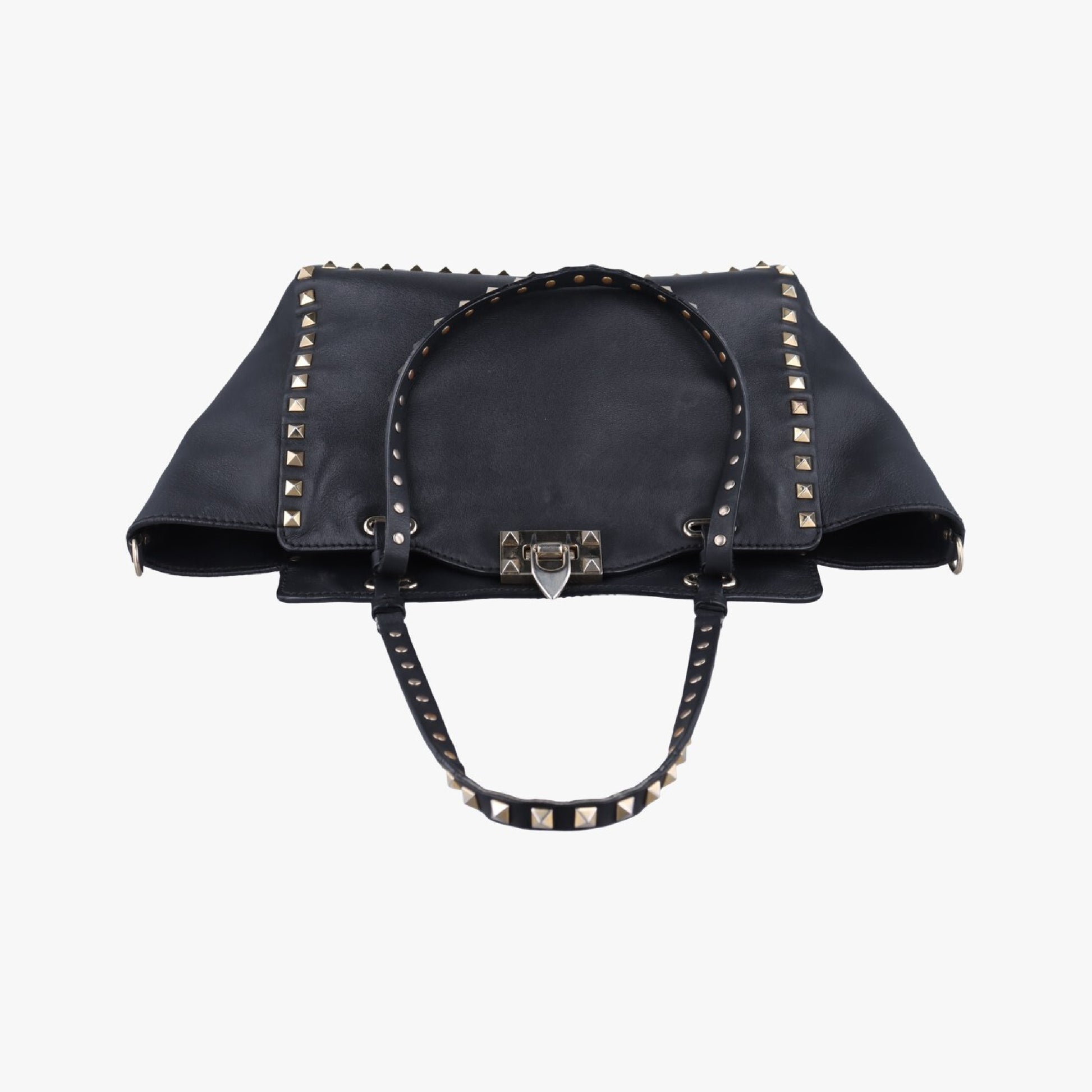 VALENTINO Rockstud Black Leather Shoulder Bag 