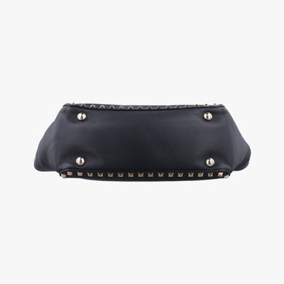 VALENTINO Rockstud Black Leather Shoulder Bag 