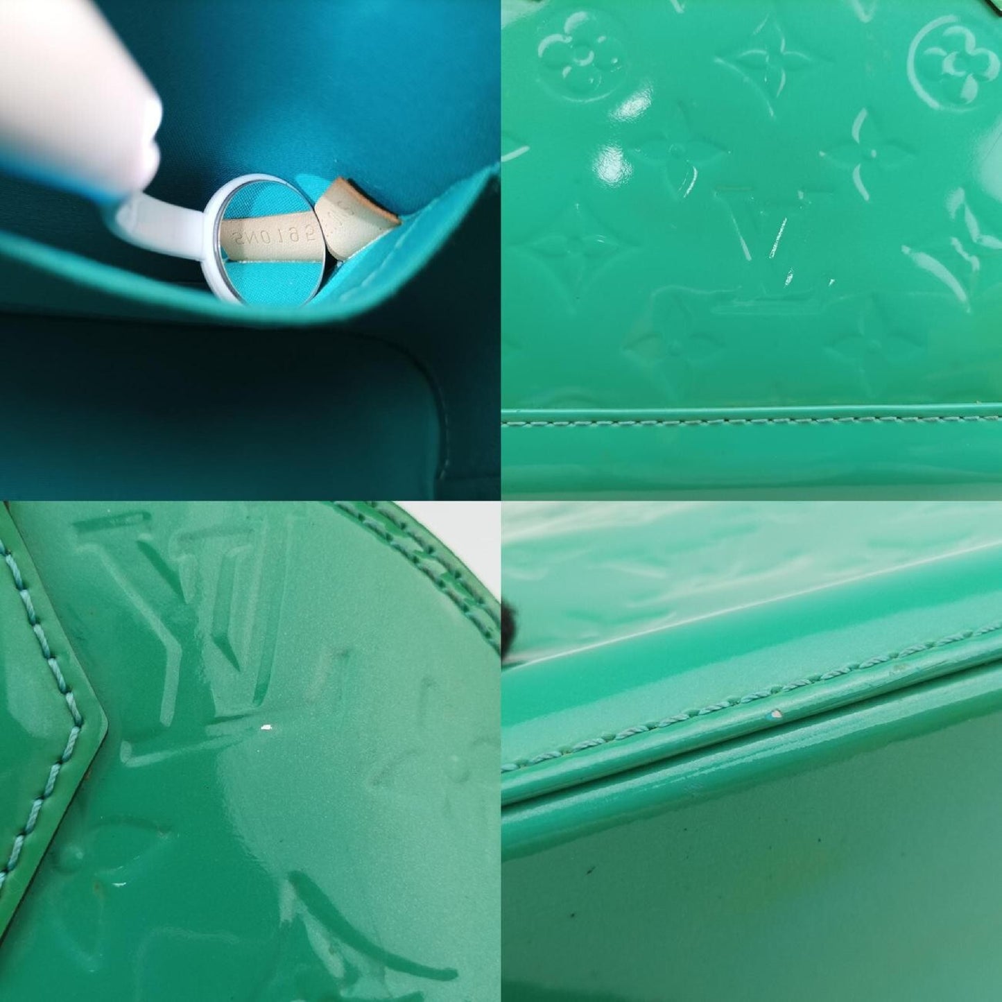 LOUIS VUITTON Alma BB Blue Lagon Vernis Shoulder Bag M91696SN0195