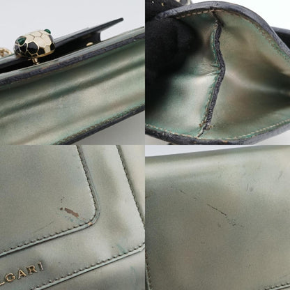 BVLGARI Serpenti Forever Silver Patent AC.E15.39797 Shoulder Bag
