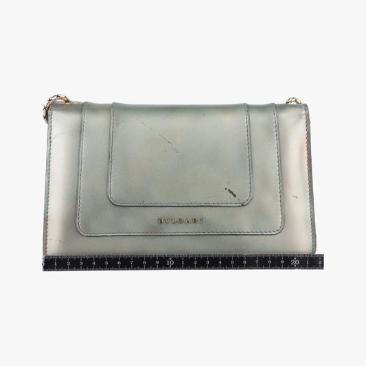 BVLGARI Serpenti Forever Silver Patent AC.E15.39797 Shoulder Bag
