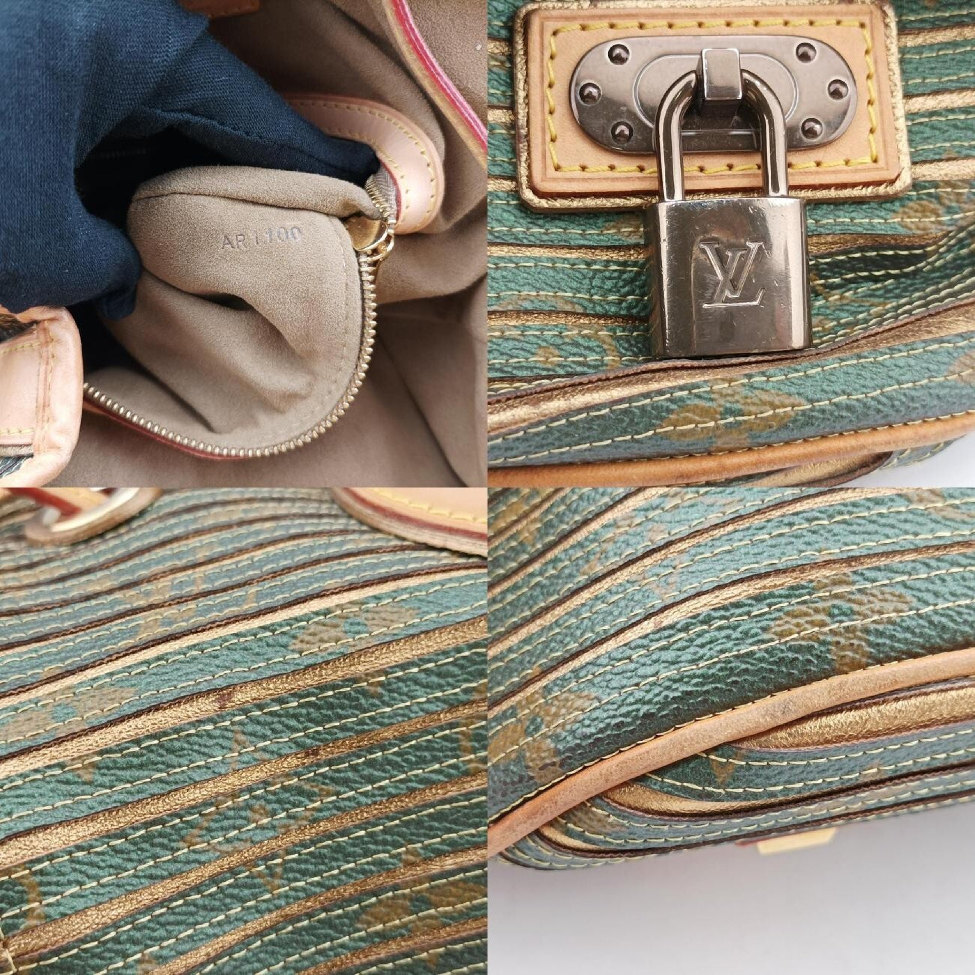 LOUIS VUITTON Monogram Eden Neo Khaki x Green Monogram Eden x Calf Leather Handbag M40356AR1100