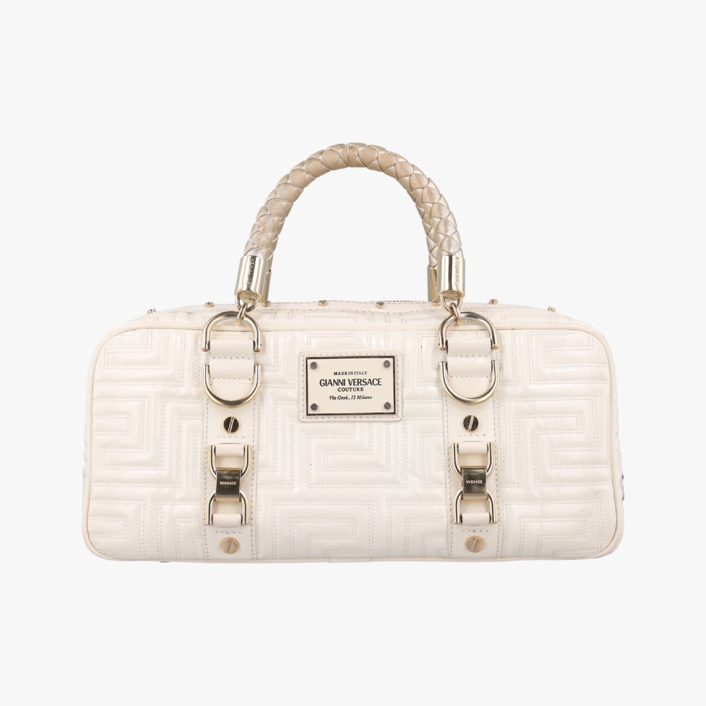VERSACE Couture Madonna White Patent Handbag