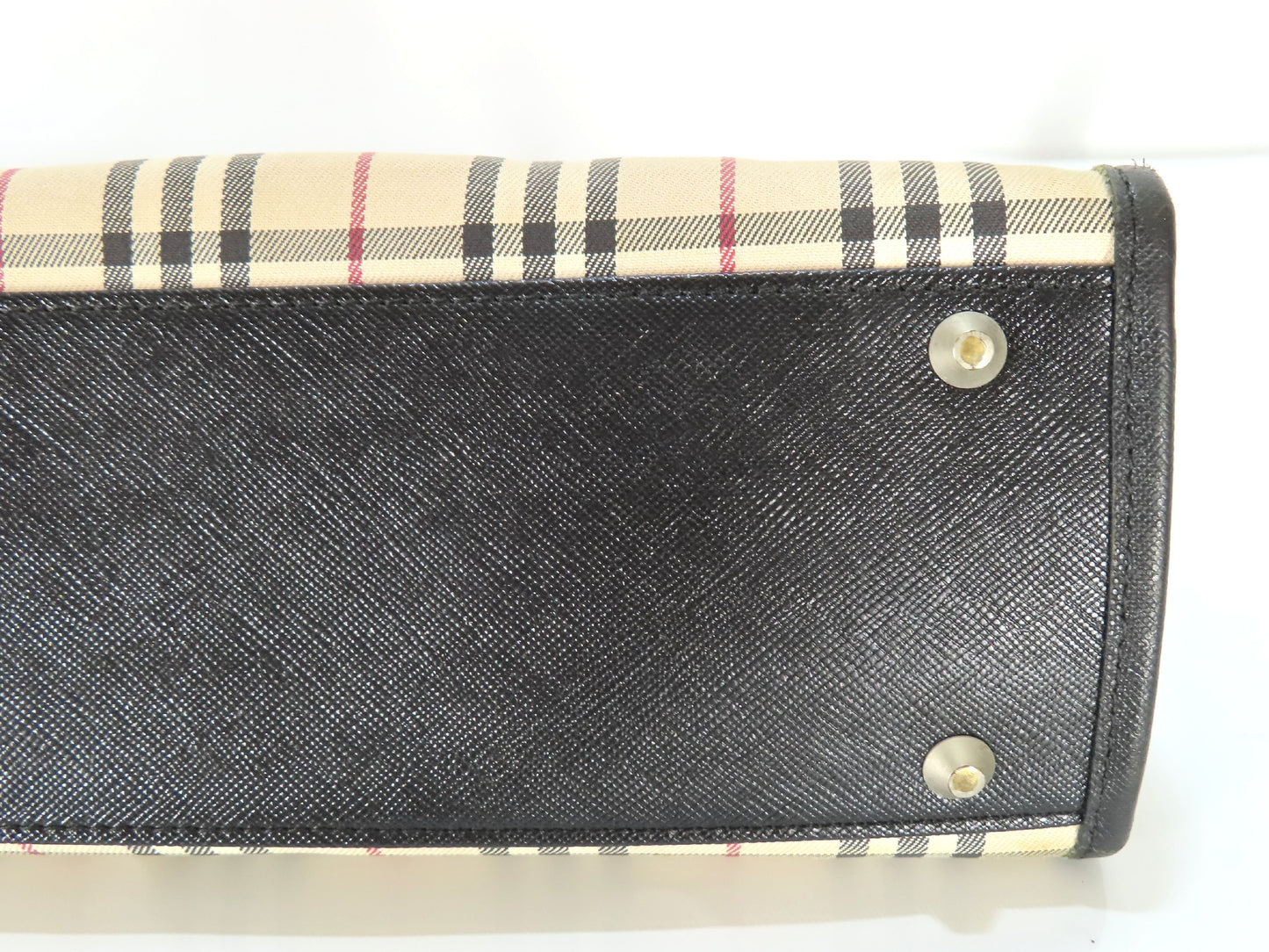 BURBERRY Nova Check x Leather Handbag Handbag