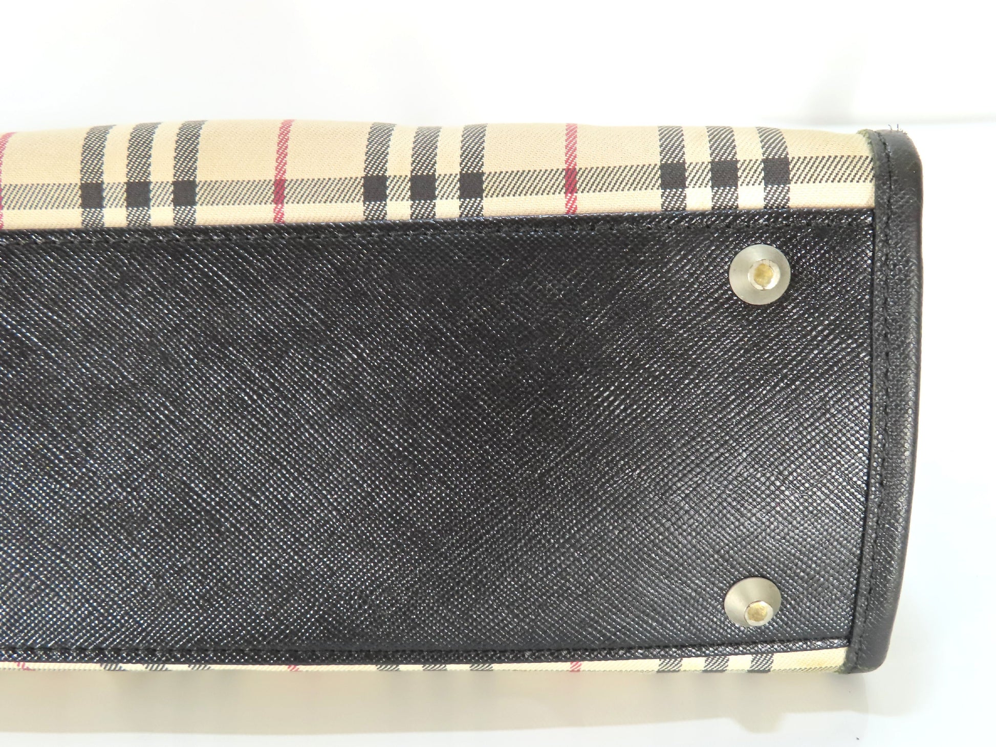 BURBERRY Nova Check x Leather Handbag Handbag