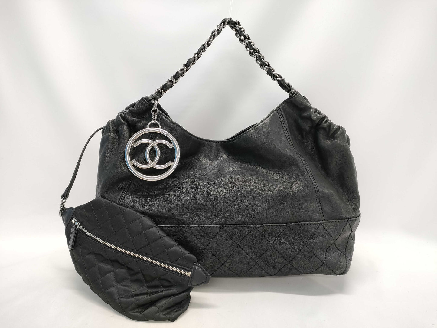 CHANEL Caviar Skin Matelasse Caviar Coco Cabas GM Shoulder Bag