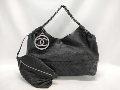 CHANEL Caviar Skin Matelasse Caviar Coco Cabas GM Shoulder Bag