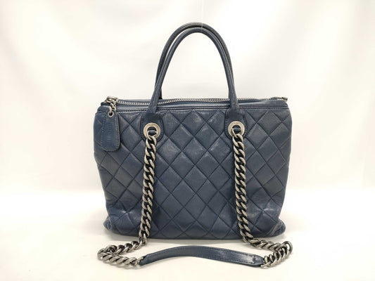 CHANEL Lambskin Matelasse Lamb 2-Way Chain Shoulder Bag