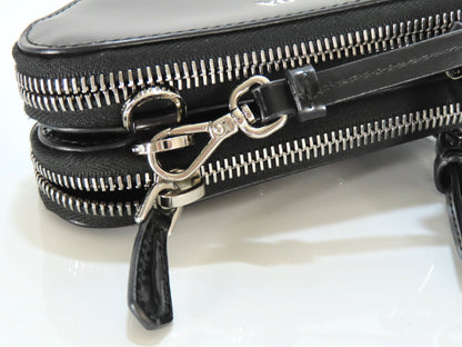 PRADA Leather 2-Way Mini Pouch Triangle Shoulder Bag