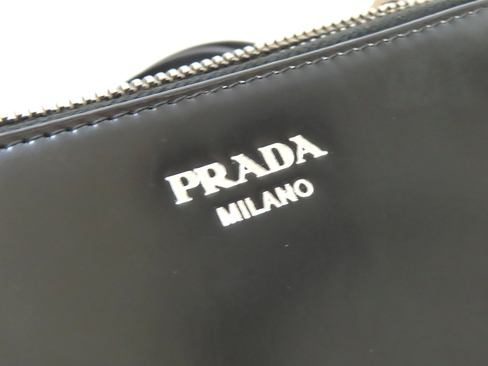 PRADA Leather 2-Way Mini Pouch Triangle Shoulder Bag