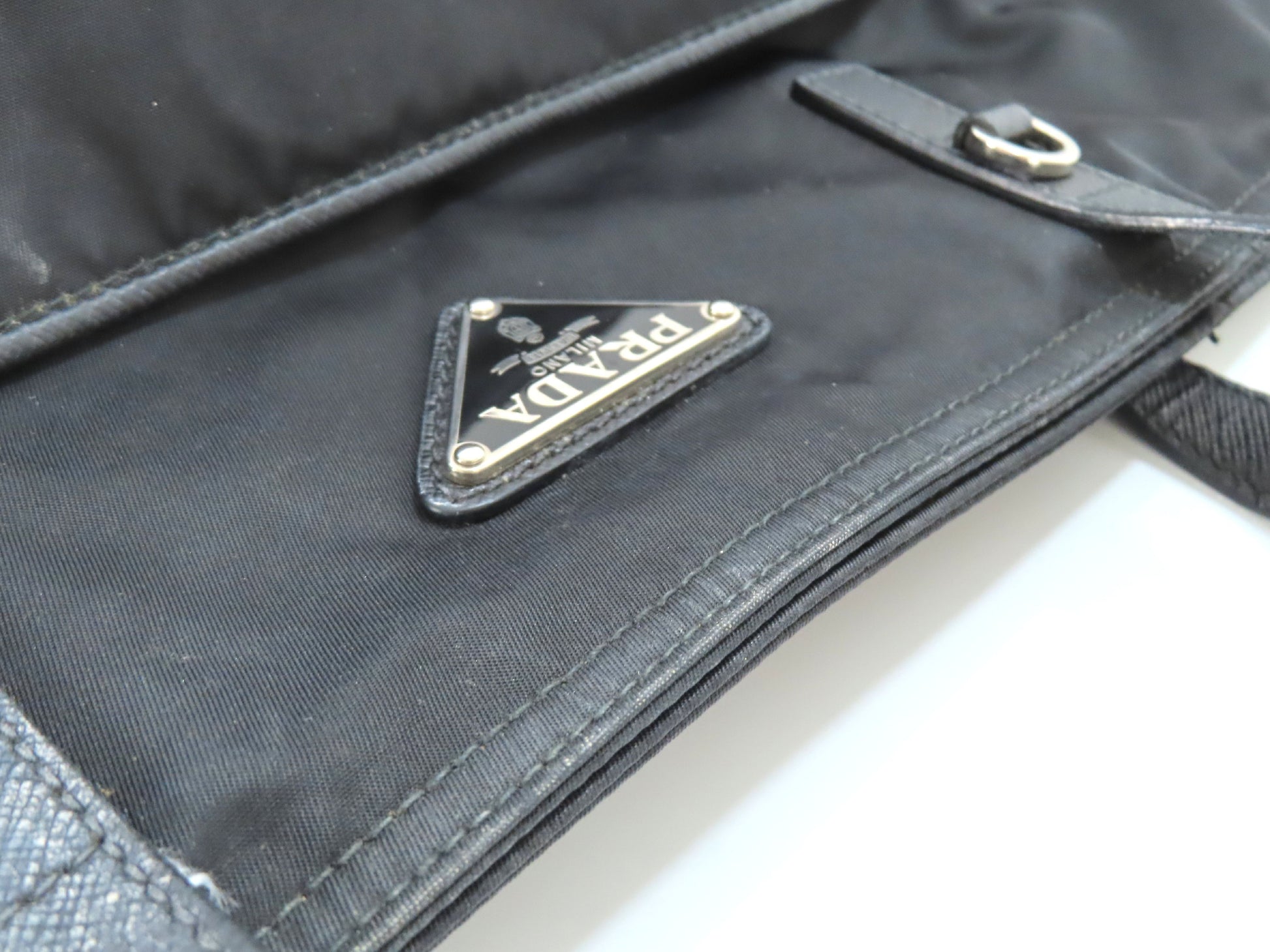 PRADA Tessuto x Leather Shoulder Bag Shoulder Bag