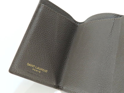 Yves Saint Laurent Logo Leather Tri-fold Wallet