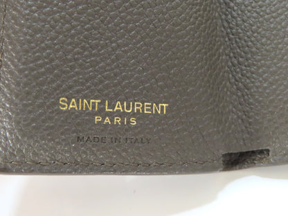 Yves Saint Laurent Logo Leather Tri-fold Wallet