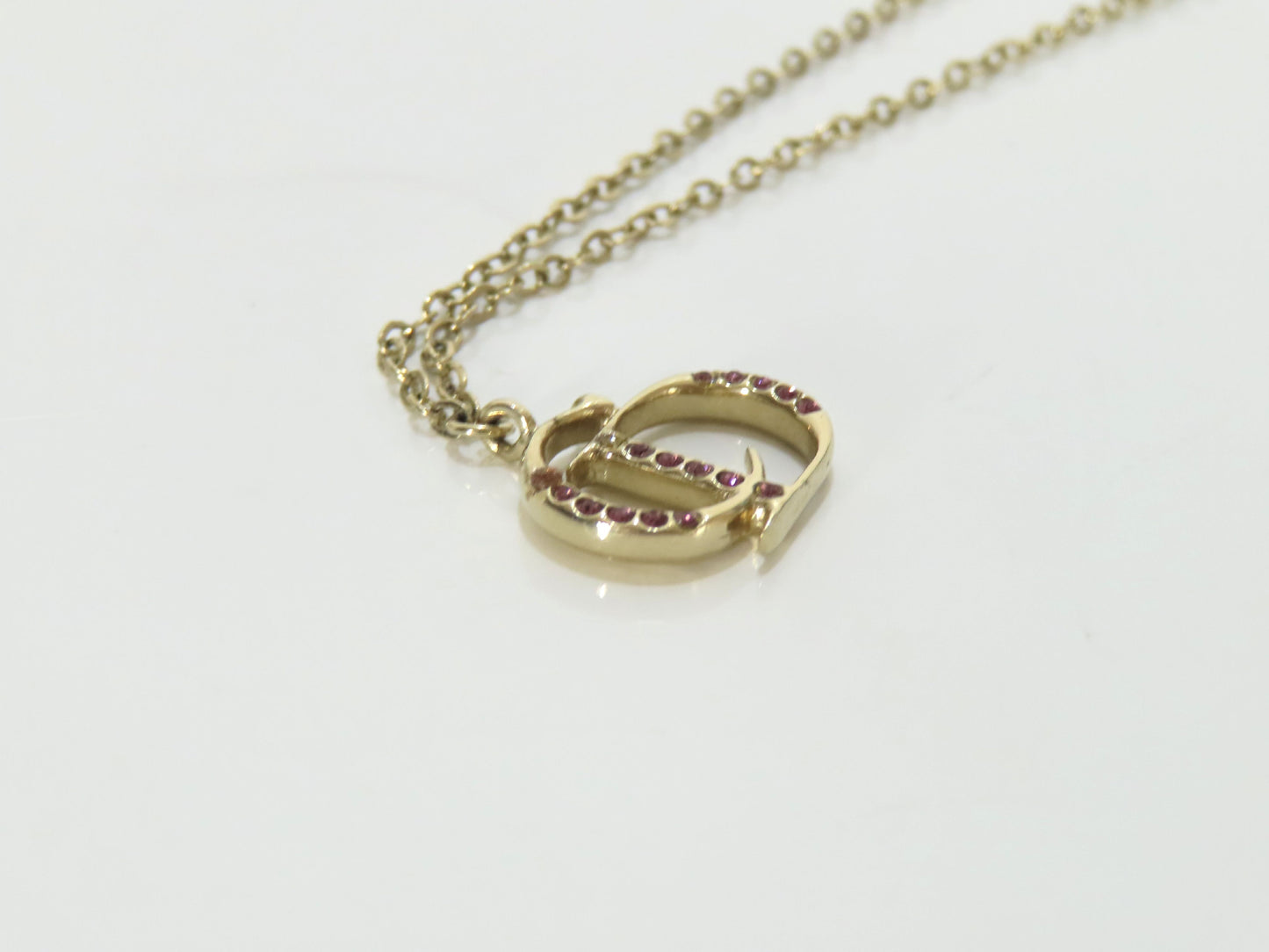 Dior CD logo rhinestone necklace