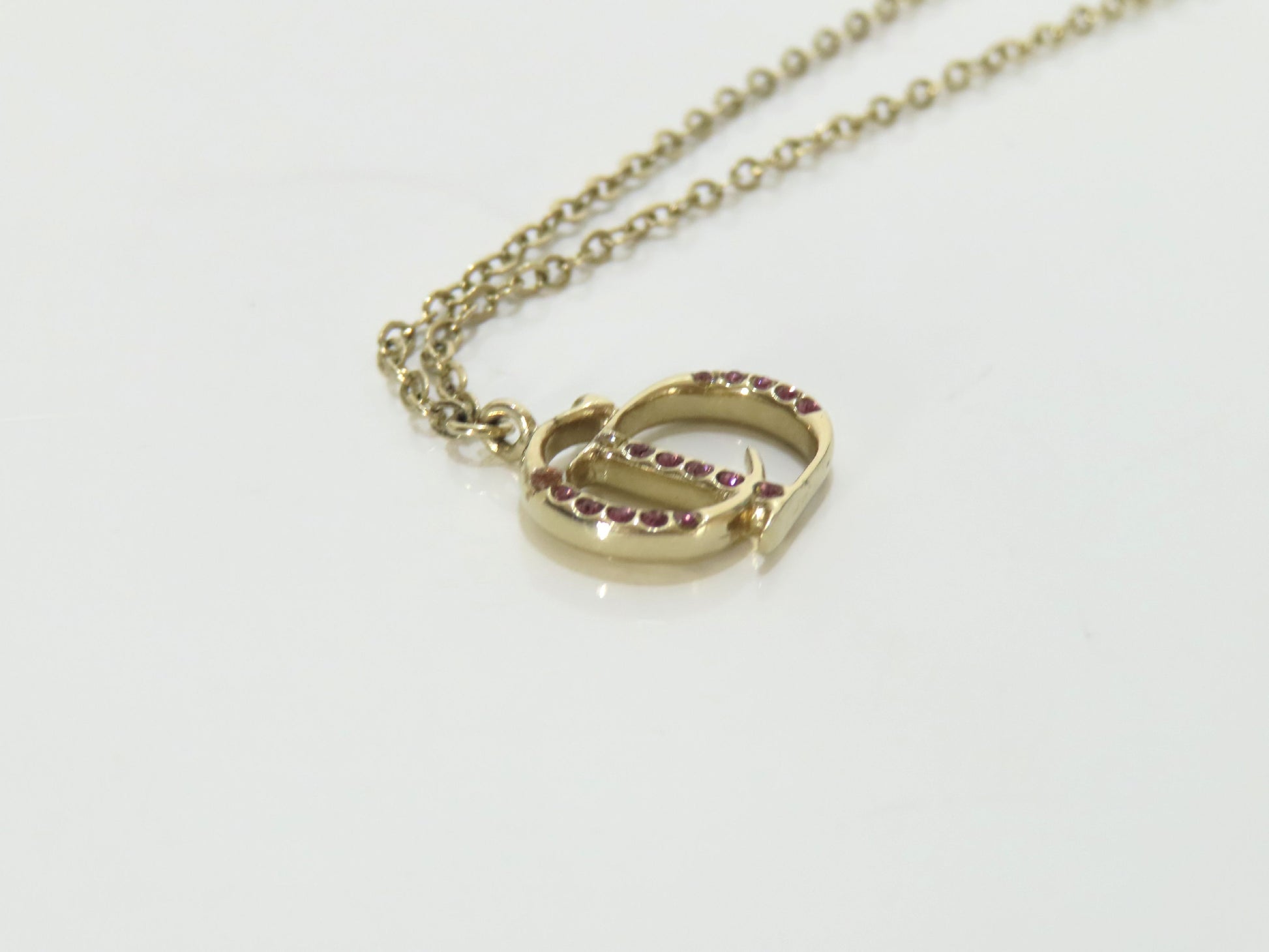 Dior CD logo rhinestone necklace
