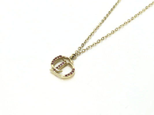 Dior CD logo rhinestone necklace