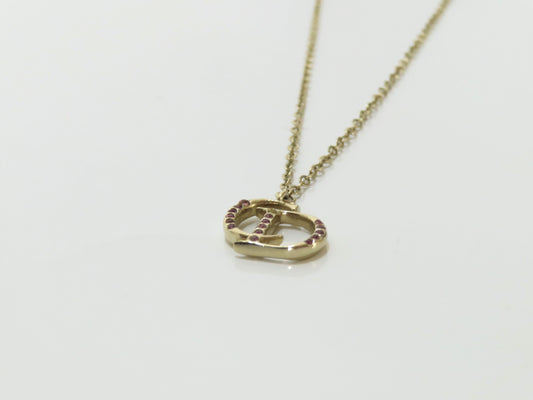 Dior CD logo rhinestone necklace