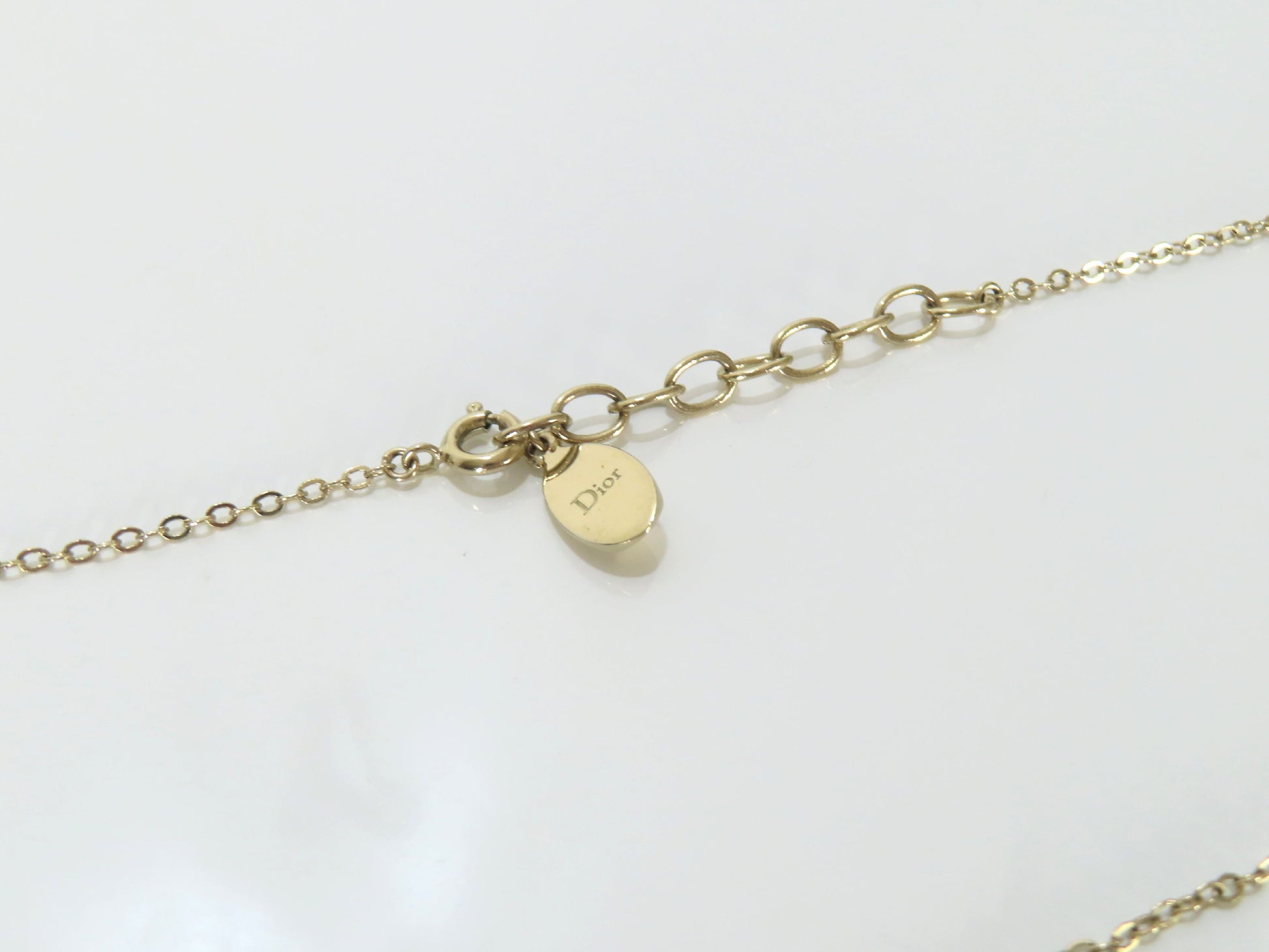 Dior CD logo rhinestone necklace