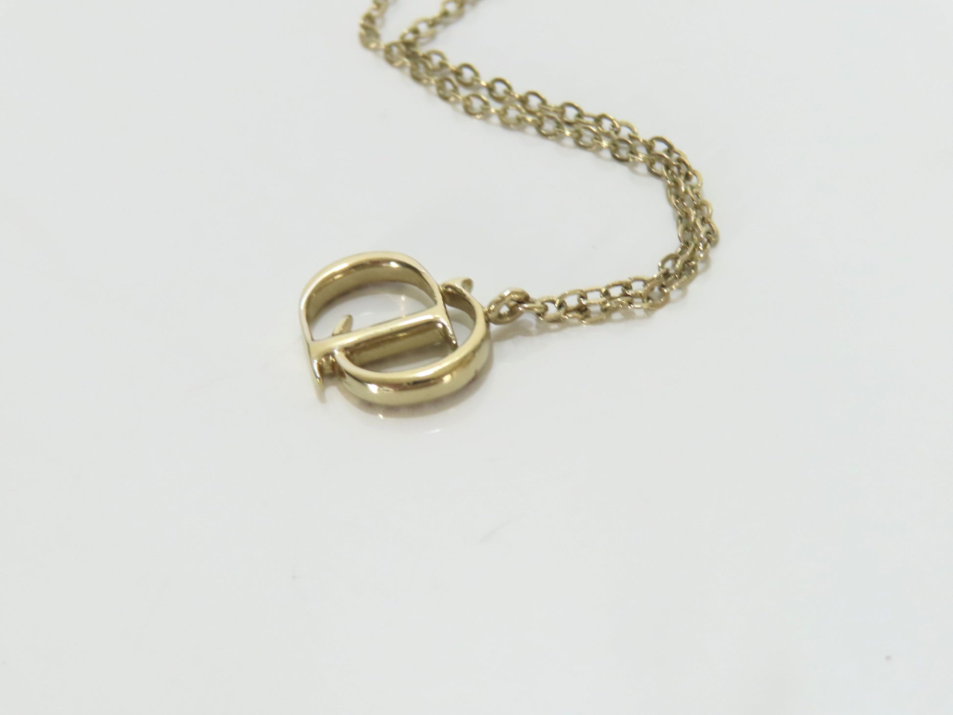 Dior CD logo rhinestone necklace