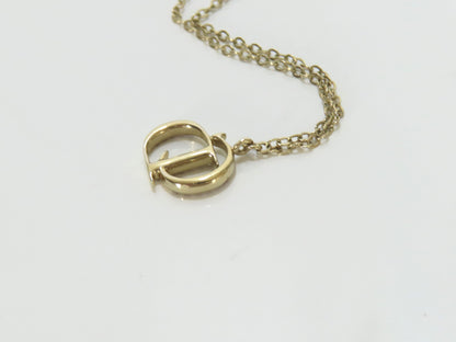 Dior CD logo rhinestone necklace
