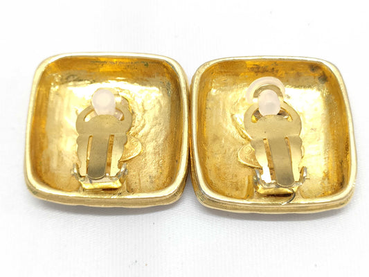 CHANEL Matelasse Coco Mark Earrings with Rice