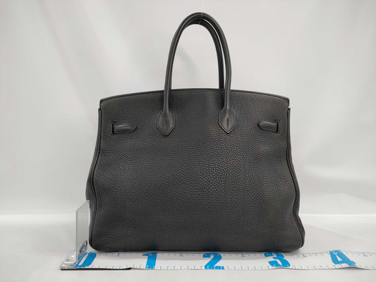 HERMES Birkin 35 Black GD Hardware Togo □L Stamp Handbag