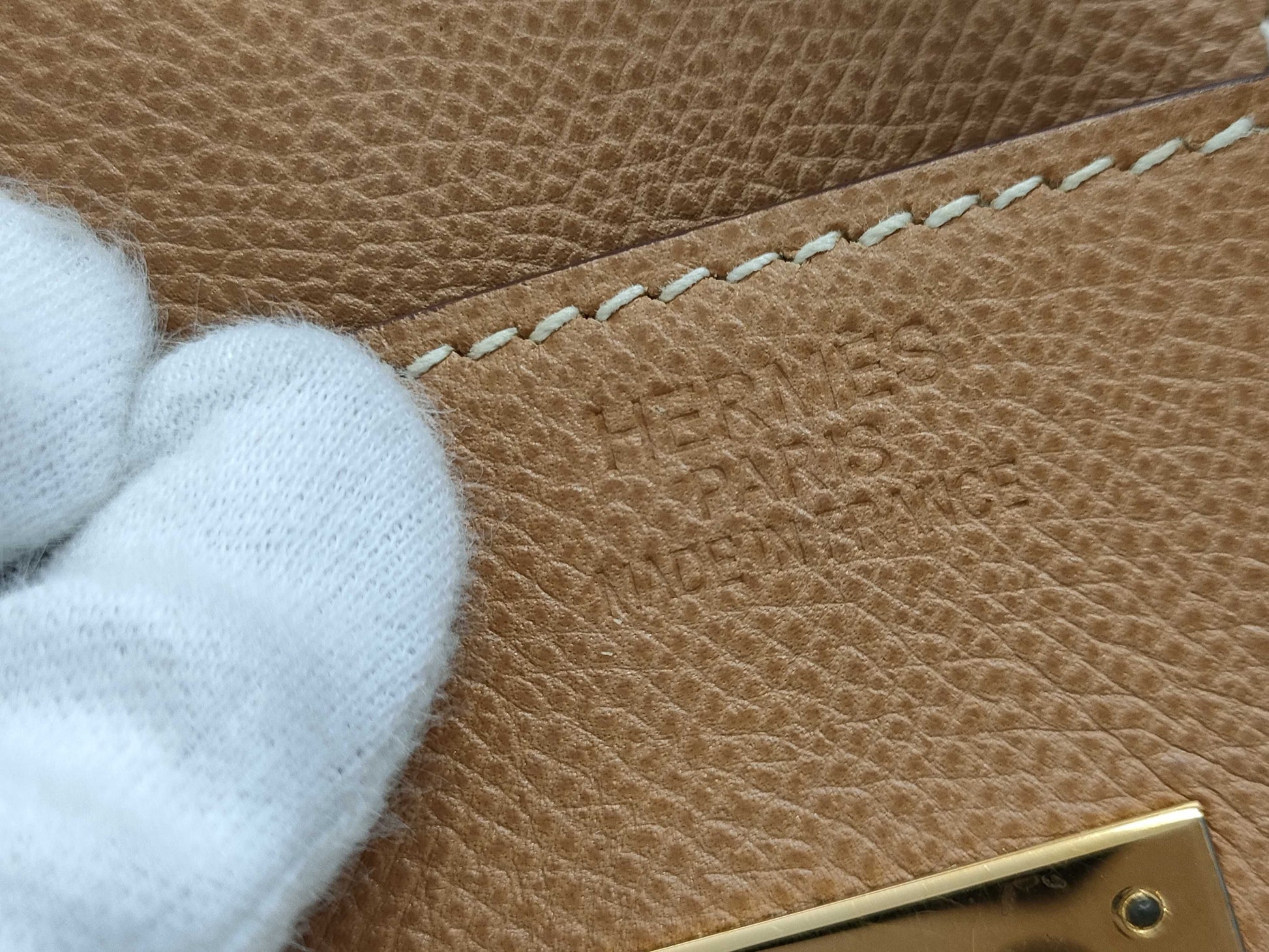HERMES Birkin 35 Epson □I Stamp Brown Handbag