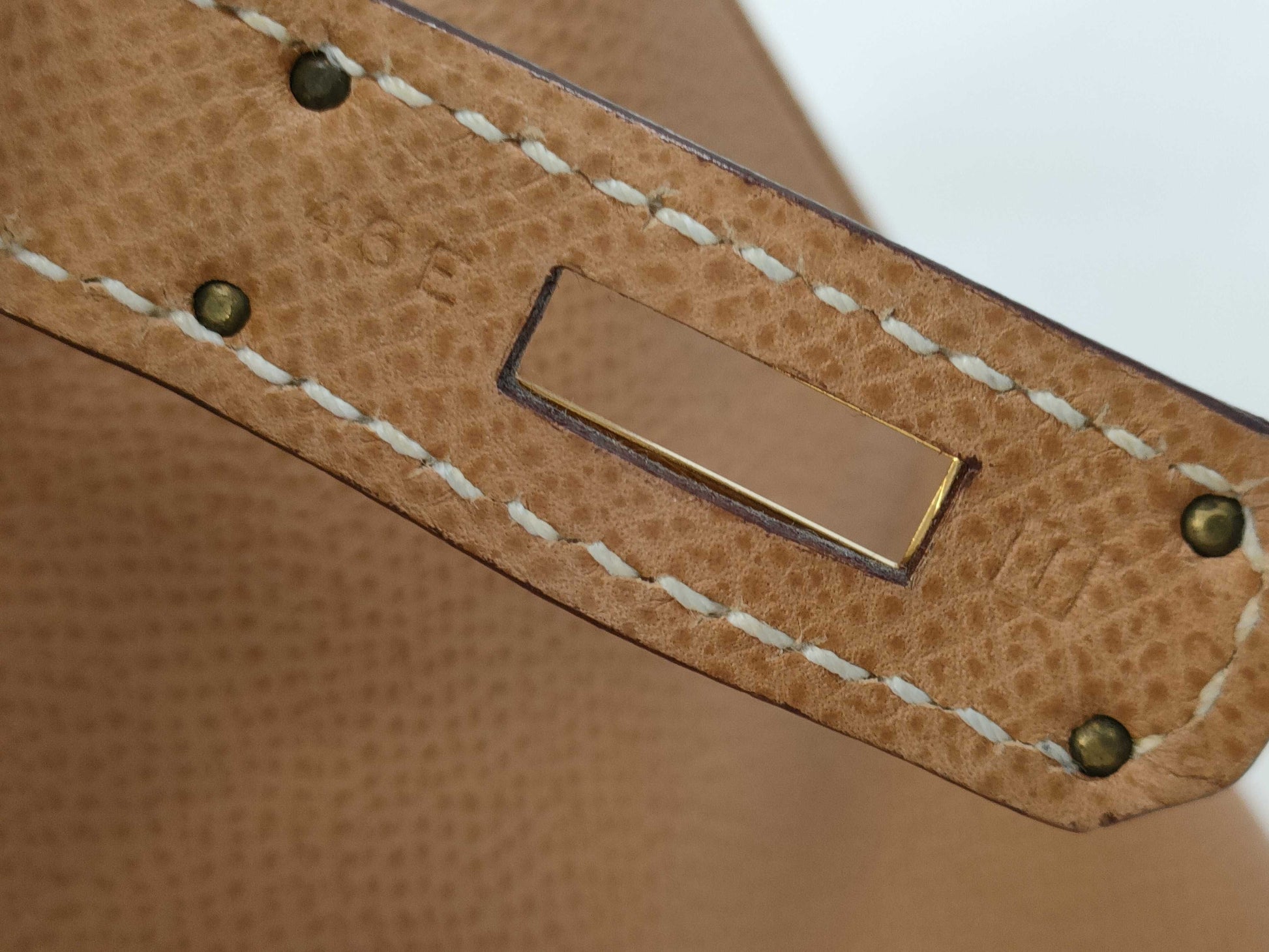 HERMES Birkin 35 Epson □I Stamp Brown Handbag
