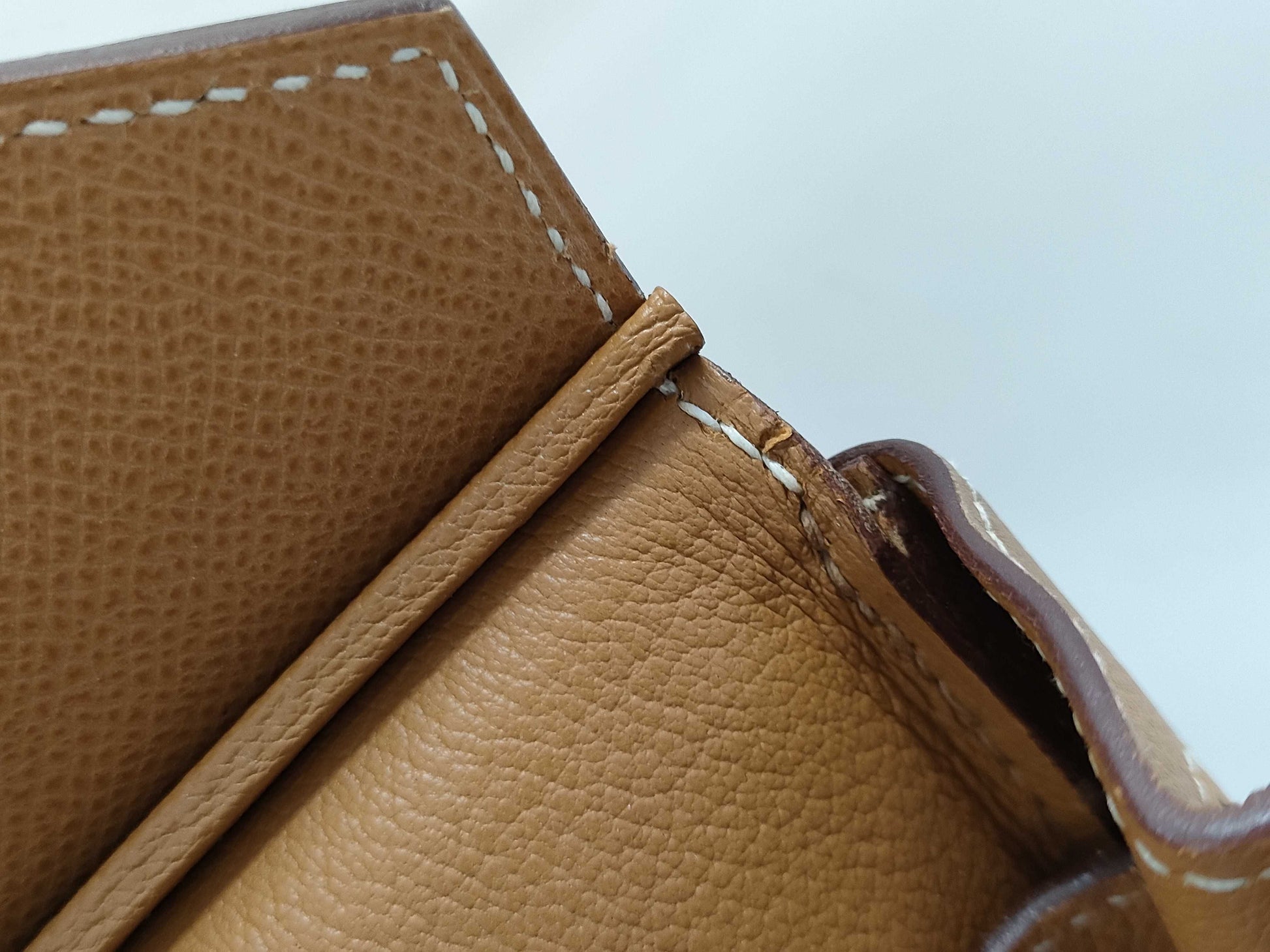 HERMES Birkin 35 Epson □I Stamp Brown Handbag
