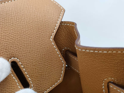 HERMES Birkin 35 Epson □I Stamp Brown Handbag