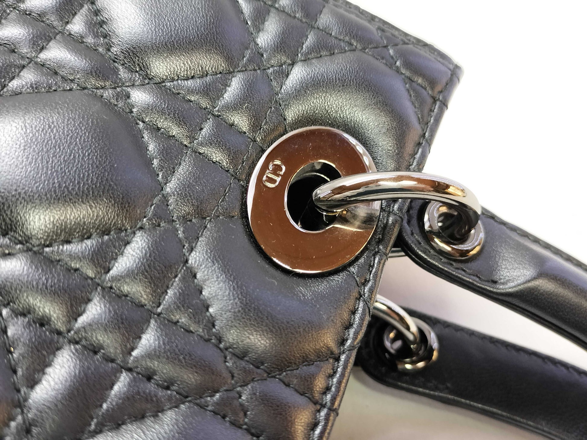 Dior Lady Dior Medium Lambskin M0565BNGE Silver Hardware Handbag